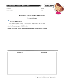 Math Lab Lesson #2 Group Activity: Percent Change
