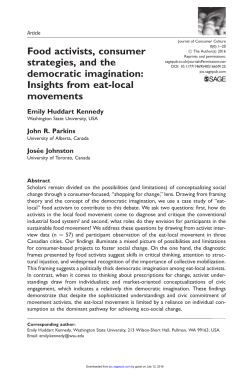 Food activists, consumer strategies, and the