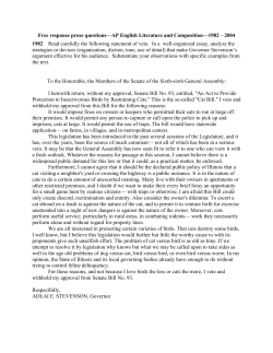 Free response prose questions&mdash;AP English Literature and