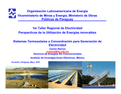 Plantas Termosolares a Concentraci&oacute;n para Generaci&oacute;n de