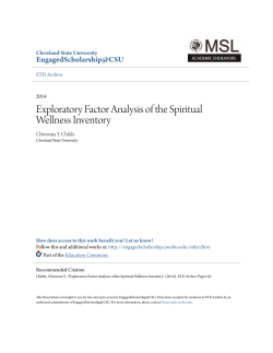 Exploratory Factor Analysis of the Spiritual Wellness Inventory