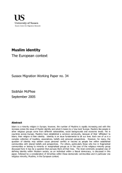 Muslim identity The European context
