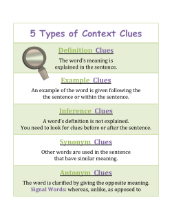 5 Types of Context Clues Definition Clues