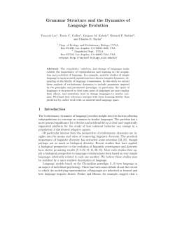 Grammar Structure and the Dynamics of Language Evolution