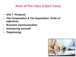 Aims of the class (ciljevi časa)