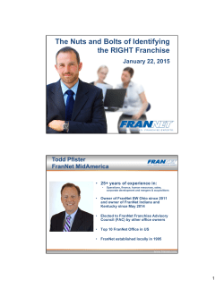 The Nuts and Bolts of Identifying the RIGHT Franchise