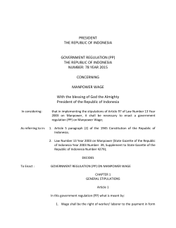 the republic of indonesia number: 78 year 2015 - APBI-ICMA