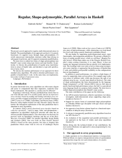 Regular, Shape-polymorphic, Parallel Arrays in Haskell