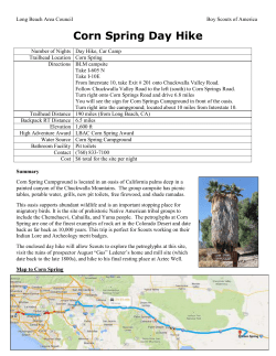 Corn Spring Hike Guide - Long Beach Area Council