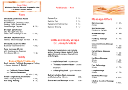 Face Body Bath and Body Wraps Dr. Joseph Vitalis Massage
