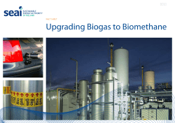 Upgrading Biogas to Biomethane
