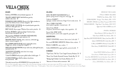 spring 2017 - Villa Creek Restaurant
