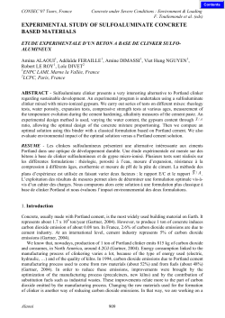 experimental study of sulfoaluminate concrete based materials