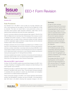Public Policy Issue Summary - EEO-1 Form Revision