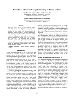Prepositions retain aspects of spatial meaning in