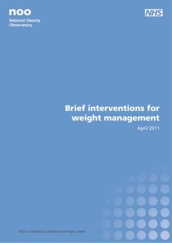 Brief interventions for weight management