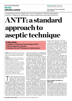 110913 ANTT: a standard approach to aseptic technique