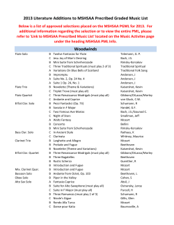 2013 Literature Additions to MSHSAA Precribed Graded Music List