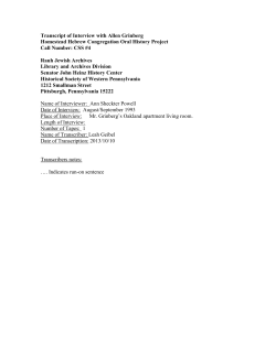 Allen Grinberg &ndash; oral history - Rauh Jewish Archives part of the