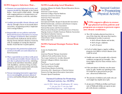 N CPPA supports efforts to encour- age physical activity policies and