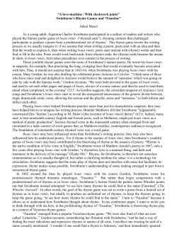 Swinburne`s Rhyme Games and &ldquo;Faustine&rdquo; - Inter