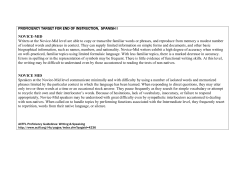 PROFICIENCY TARGET FOR END OF INSTRUCTION, SPANISH I