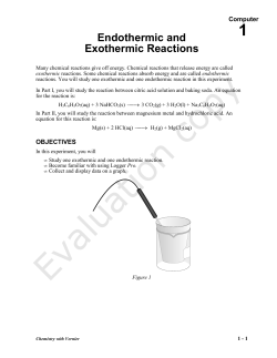 Endothermic and Exothermic Reactions