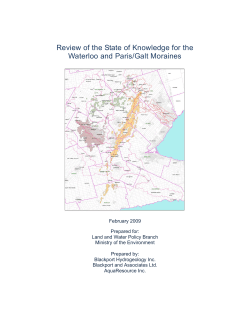 Review of the State of Knowledge for the Waterloo