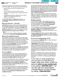 T2201 - Disability Tax Credit Certificate