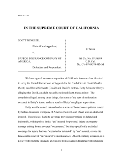 SCOTT MINKLER v. SAFECO INSURANCE COMPANY OF