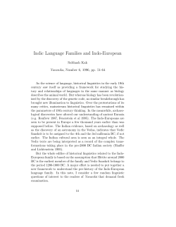 Indic Language Families and Indo-European