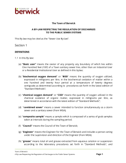 Sewer Use Bylaw - Town of Berwick
