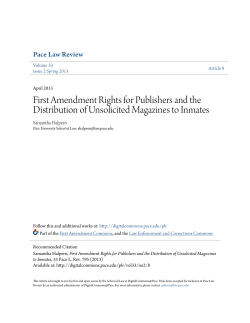 First Amendment Rights for Publishers and the Distribution of