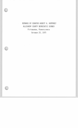 Allegheny County Democratic Dinner, Pittsburgh, October 23, 1975