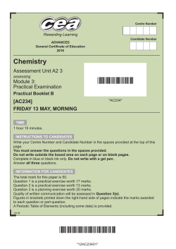 A2 3, Practical Examination (Booklet B)