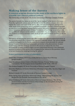 Making Sense of the Aurora - University of Troms&oslash;