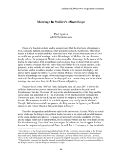 Marriage In Molière`s Misanthrope