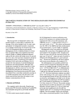 The partial purification of two dehalogenases from Pseudomonas