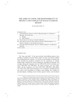 The African Union, the Responsibility to Protect and Conflict in