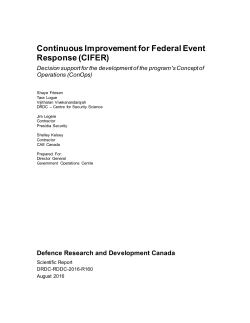 Continuous Improvement for Federal Event Response (CIFER)