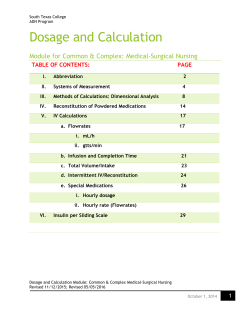 Dosage and Calculation