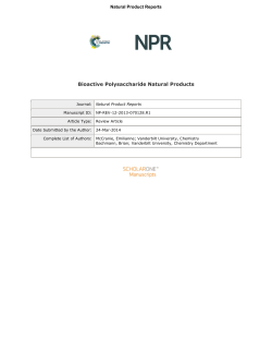 Bioactive Polysaccharide Natural Products