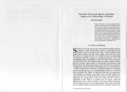 Narrative Voice and Agency in Drama: Aspects of a Narratology of