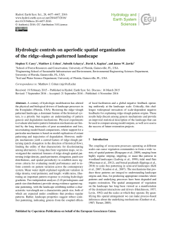 Hydrologic controls on aperiodic spatial organization of the ridge