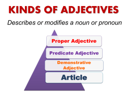KINDS OF ADJECTIVES
