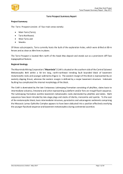 Tarra Prospect Summary Report Project Summary The Tarra