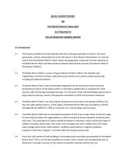 BELIZE COUNTRY REPORT ON THE PROTECTION OF CORAL