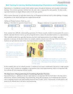 Building Understanding of Equivalence