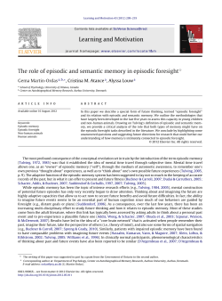 The role of episodic and semantic memory in episodic foresight