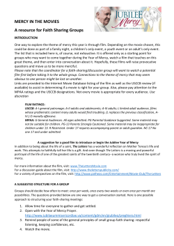 MERCY IN THE MOVIES A resource for Faith Sharing Groups